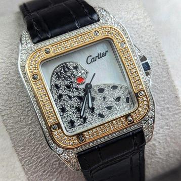 Cartier - Santos 100 Diamonds Leopard Special - 3001 - Heren beschikbaar voor biedingen