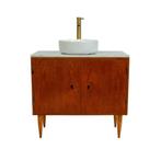 Badkamermeubel | Incl. Blad | Vintage | Teak |  3503, Zo goed als nieuw, Minder dan 100 cm, Wastafelkast, 25 tot 50 cm
