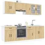 vidaXL 8-delige Keukenkastenset Kalmar bewerkt hout sonoma, Huis en Inrichting, Keuken | Keukenelementen, Verzenden, Nieuw, Bruin