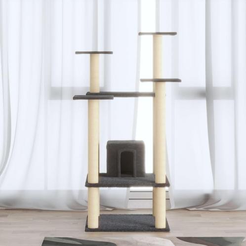 vidaXL Kattenkrabpaal met sisal krabpalen 110 cm donkergrijs, Dieren en Toebehoren, Katten-accessoires, Nieuw, Verzenden