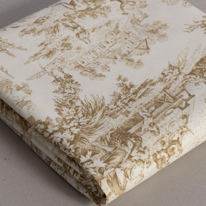 Toile de Jouy Beige - Franse elegantie - Meubelstof - 250 cm, Antiek en Kunst, Antiek | Kleden en Textiel