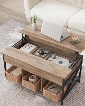 Salontafel - met open en verborgen opbergruimte - 100x60 cm beschikbaar voor biedingen