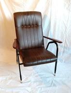 Fauteuil - Staal - Vintage fauteuil, hoge rugleuning, Antiek en Kunst