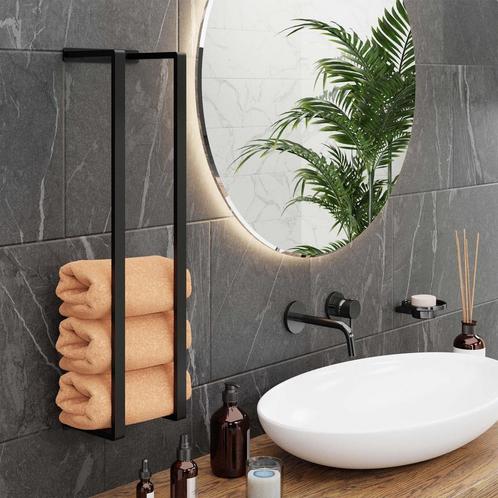 Nieuw Handdoekhouder Handdoekrek Zwart 40 Cm Plak of Boor, Huis en Inrichting, Badkamer | Badtextiel en Accessoires, Handdoekenrek
