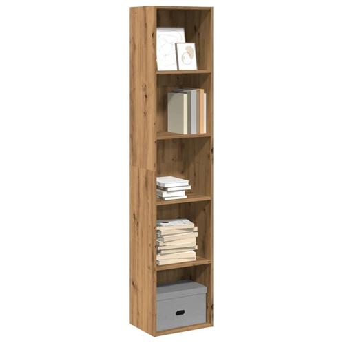 Boekenkast 40x30x189 cm Eiken - Tweedekansje - OP=OP, Huis en Inrichting, Kasten | Boekenkasten, 25 tot 50 cm, Met plank(en), Nieuw