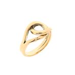 Gouden dynamische ring (solitair ring, gouden sieraden), Gebruikt, Overige kleuren, Ophalen of Verzenden, Kleiner dan 17