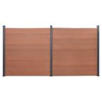 vidaXL Schuttingpaneelset 353x186 cm HKC bruin, Verzenden, Nieuw, Kunststof, 1 tot 2 meter
