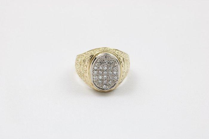 Ring - 14 karaat Geel goud - 0.92ct. tw. Diamant, Sieraden, Tassen en Uiterlijk, Ringen