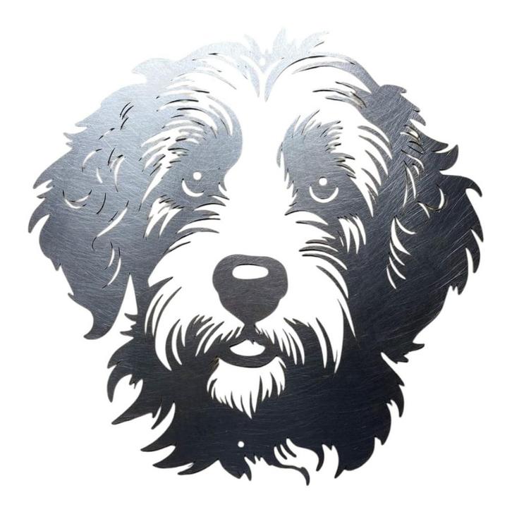 Wanddecoratie metaal van hondenras labradoodle, Tuin en Terras, Tuinwanddecoratie, Verzenden