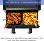 Dual Zone heteluchtfriteuse met kijkvenster, 9 l XL capacite, Verzenden, Nieuw