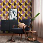 Profhome 398491-GU Fotobehang retro mat purper geel 1,59 m, Huis en Inrichting, Verzenden