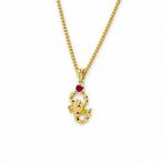 Zonder minimumprijs - Halsketting Verguld Robijn - Diamant -, Nieuw