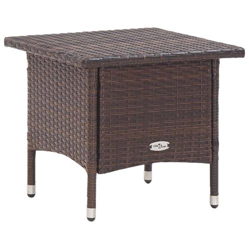 vidaXL Theetafel 50x50x47 cm poly rattan bruin, Tuin en Terras, Tuintafels, Nieuw, Verzenden