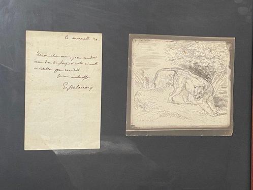 Eugène Delacroix (1798-1863) - Tigre en arrêt 1854 et lettre, Antiek en Kunst, Antiek | Overige Antiek