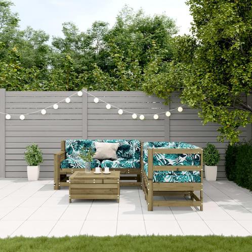 vidaXL 5-delige Loungeset met kussens geïmpregneerd, Tuin en Terras, Tuinsets en Loungesets, Loungeset, Nieuw, Verzenden