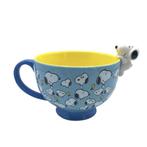 Lichtblauwe Snoopy mok – met 3D figuur & ‘Happy’ tekst, Verzenden, Keramiek, Nieuw, Overige stijlen