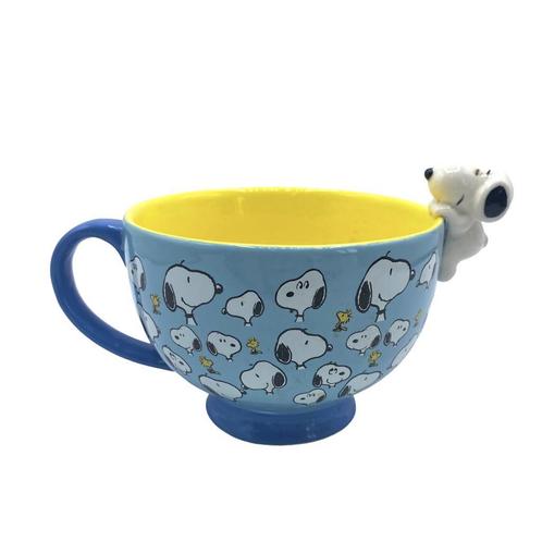 Lichtblauwe Snoopy mok – met 3D figuur & ‘Happy’ tekst, Huis en Inrichting, Keuken | Servies, Kop(pen) en/of Schotel(s), Nieuw