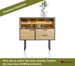 XOOON Belo highboard eiken/metaal met LED 140x45 cm - Braun, Huis en Inrichting, Kasten | Dressoirs, Ophalen of Verzenden, Nieuw