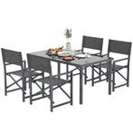 TRUUSK 5-delige Eetgroep Staal Voor 4 Personen Eettafel Met, Verzenden, Nieuw