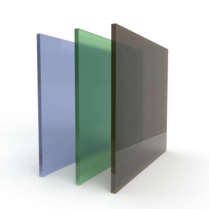 Enkel glas gehard satijn groen acide/melkglas 10 mm, Doe-het-zelf en Verbouw, Glas en Ramen, Nieuw, Ophalen of Verzenden
