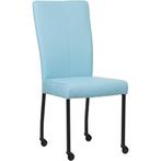 Leren eetkamerstoel Deal - Toledo Sky Blue (lichtblauw) -, Huis en Inrichting, Stoelen, Blauw, Nieuw, Leer, Ophalen of Verzenden