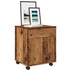 vidaXL Kast verrijdbaar 45x38x54 cm bewerkt hout oud, Verzenden, Nieuw