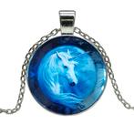Fako Bijoux® - Ketting - Cabochon - Eenhoorn - Blauw, Sieraden, Tassen en Uiterlijk, Kettingen, Verzenden, Nieuw
