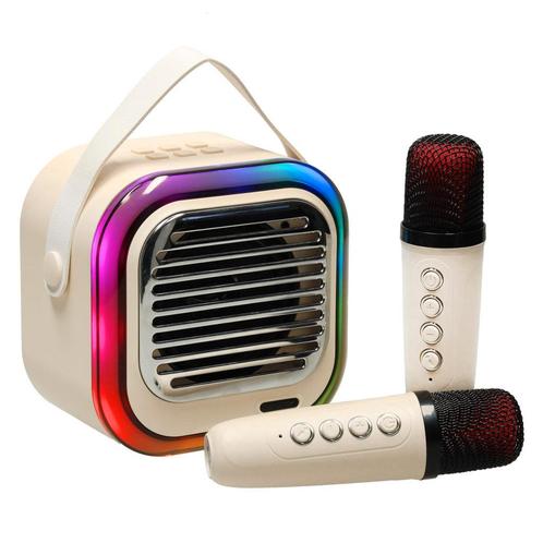 Retro Karaoke Set Met 2 Microfoons - Draagbare Bluetooth USB, Kinderen en Baby's, Speelgoed | Overig, Ophalen of Verzenden