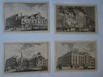 Gravures 4 fases voor na brand Visbrug Leiden 1766 vd Meer, Antiek en Kunst, Verzenden