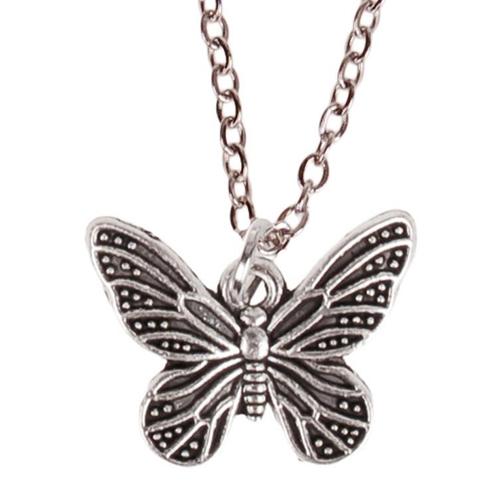 Ketting Zilverkleurig 55cm - Hangertje Vlindertje zilverkleu, Sieraden, Tassen en Uiterlijk, Kettingen, Nieuw, Ophalen of Verzenden