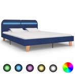 vidaXL Bedframe met LED stof blauw 160x200 cm, 200 cm, Stof, 160 cm, Verzenden