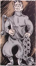 Spotprent over Anton Mussert (lijst optie, Lithos), Antiek en Kunst, Verzenden