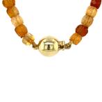 Citrien collier met gouden sluiting 14 krt, Sieraden, Tassen en Uiterlijk, Kettingen, Ophalen of Verzenden, Nieuw