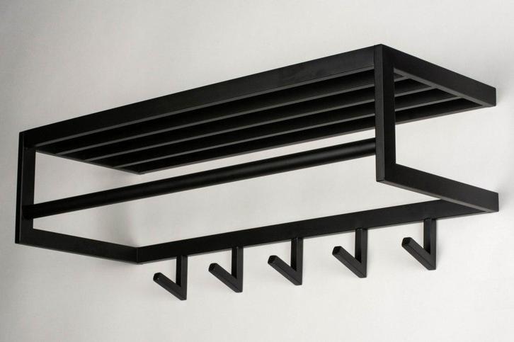 Rietveld Kapstokken - Zwart - Staal, Metaal, Huis en Inrichting, Woonaccessoires | Kapstokken, Verzenden