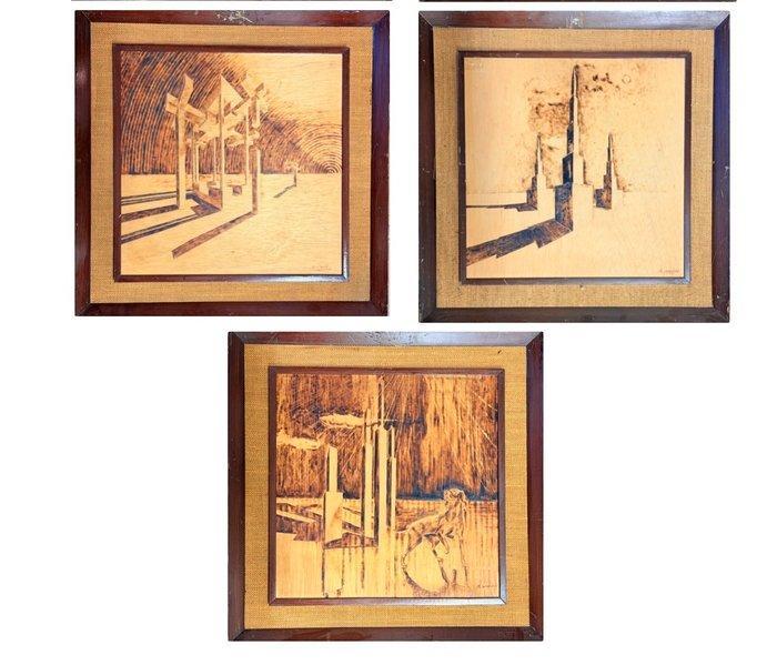 Decoratief ornament (5) - Surrealistische architectuur -, Antiek en Kunst, Curiosa en Brocante