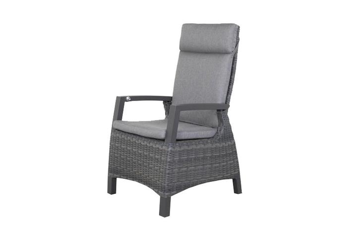 VDG Darwin wicker verstelbare tuinstoel - antraciet, Tuin en Terras, Tuinstoelen, Nieuw, Overige materialen, Verzenden