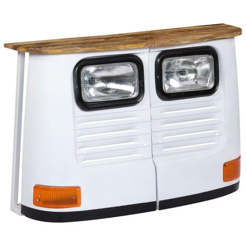 vidaXL Dressoir vrachtwagen massief mangohout wit, Huis en Inrichting, Kasten | Dressoirs, 25 tot 50 cm, Nieuw, 100 tot 150 cm