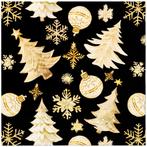 PAW - Lunch servetten - Golden Christmas Trees Black, Nieuw