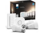 Philips Hue starterkit - zachtwit licht - 3 lampen - E27 -, Huis en Inrichting, Lampen | Losse lampen, Verzenden, Zo goed als nieuw