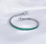Zonder Minimumprijs - Tennis armband Zilver Smaragd