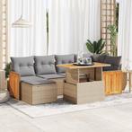 vidaXL 8-delige Loungeset met kussens poly rattan acacia, Verzenden, Nieuw, Loungeset