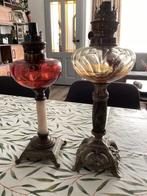 Olielamp (2) - Messing, Antiek en Kunst