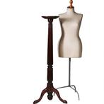 Zeer hoge elegante piedestal met verdiept blad in donker not, Antiek en Kunst, Ophalen of Verzenden