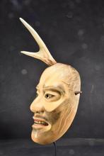 Dansmasker - Hout - Zeer zeldzaam Noh-masker, Antiek en Kunst