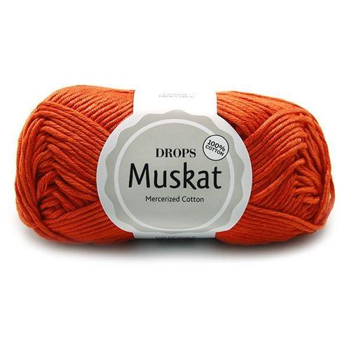 DROPS Muskat Uni Colour - 49 donkeroranje - Katoen Garen, Hobby en Vrije tijd, Breien en Haken, Ophalen of Verzenden