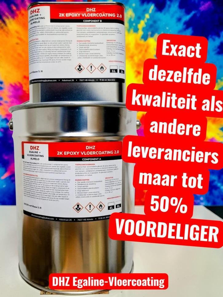 80m2 2K Epoxy Garagevloer coating 13,5kg TIJDELIJK OP=OP, Doe-het-zelf en Verbouw, Verf, Beits en Lak, 10 tot 15 liter, Wit, Nieuw