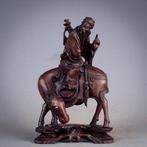 houtsnijwerk Zhang Guolao met ezel - Hout, Bukshout - China