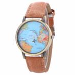 Fako® - Horloge - Mini World - Vliegtuig - Lichtbruin, Sieraden, Tassen en Uiterlijk, Horloges | Dames, Verzenden, Nieuw