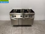 RVS Zanussi 6 Pits Fornuis met Oven 3 x 2/1 GN GAS Horeca, Ophalen of Verzenden, Gebruikt