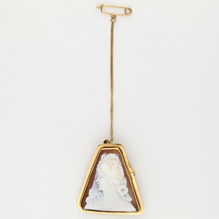 Broche - 18 karaat Geel goud - Camee, Sieraden, Tassen en Uiterlijk, Antieke sieraden